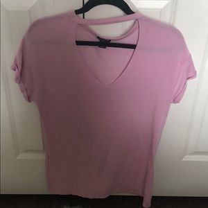 Pink shirt with cutout